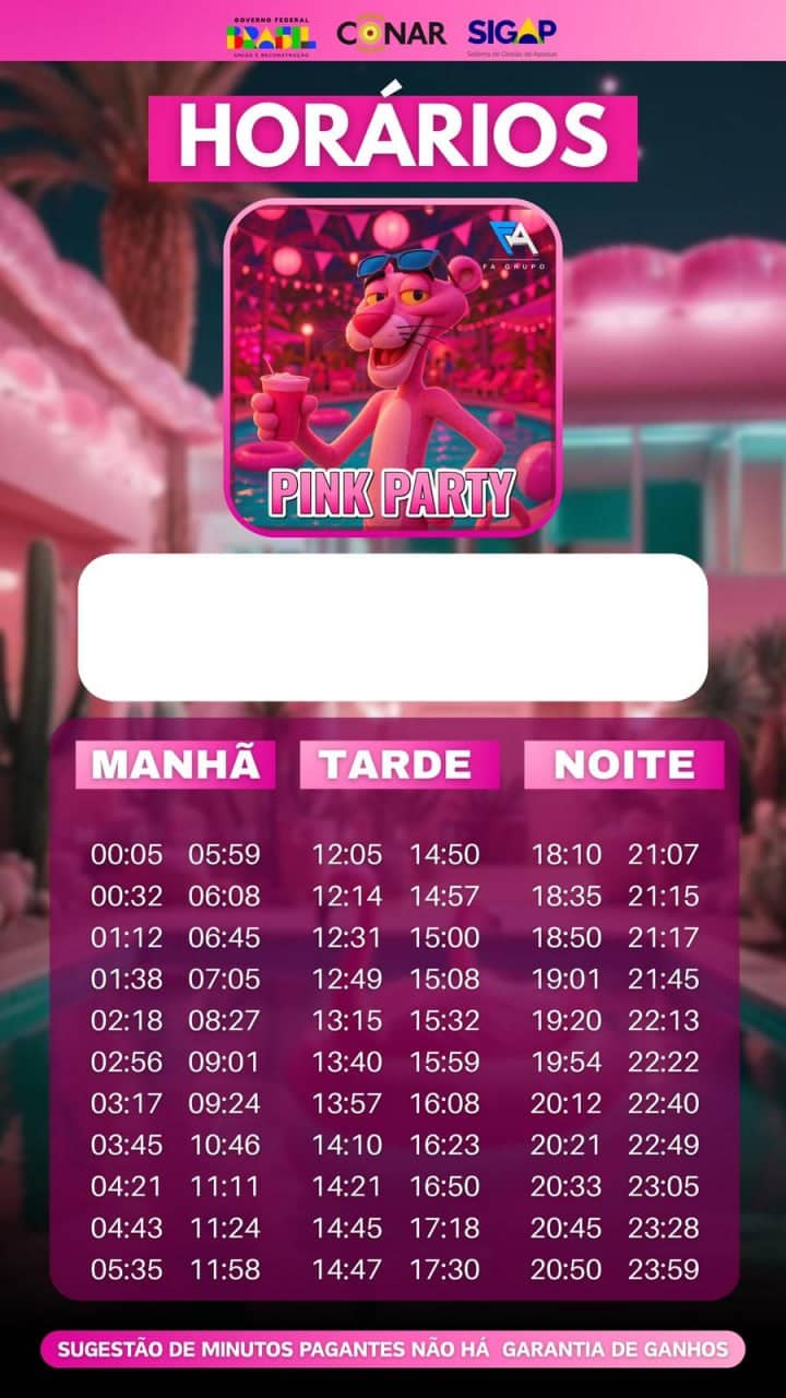 Screenshot da PinkParty777.com