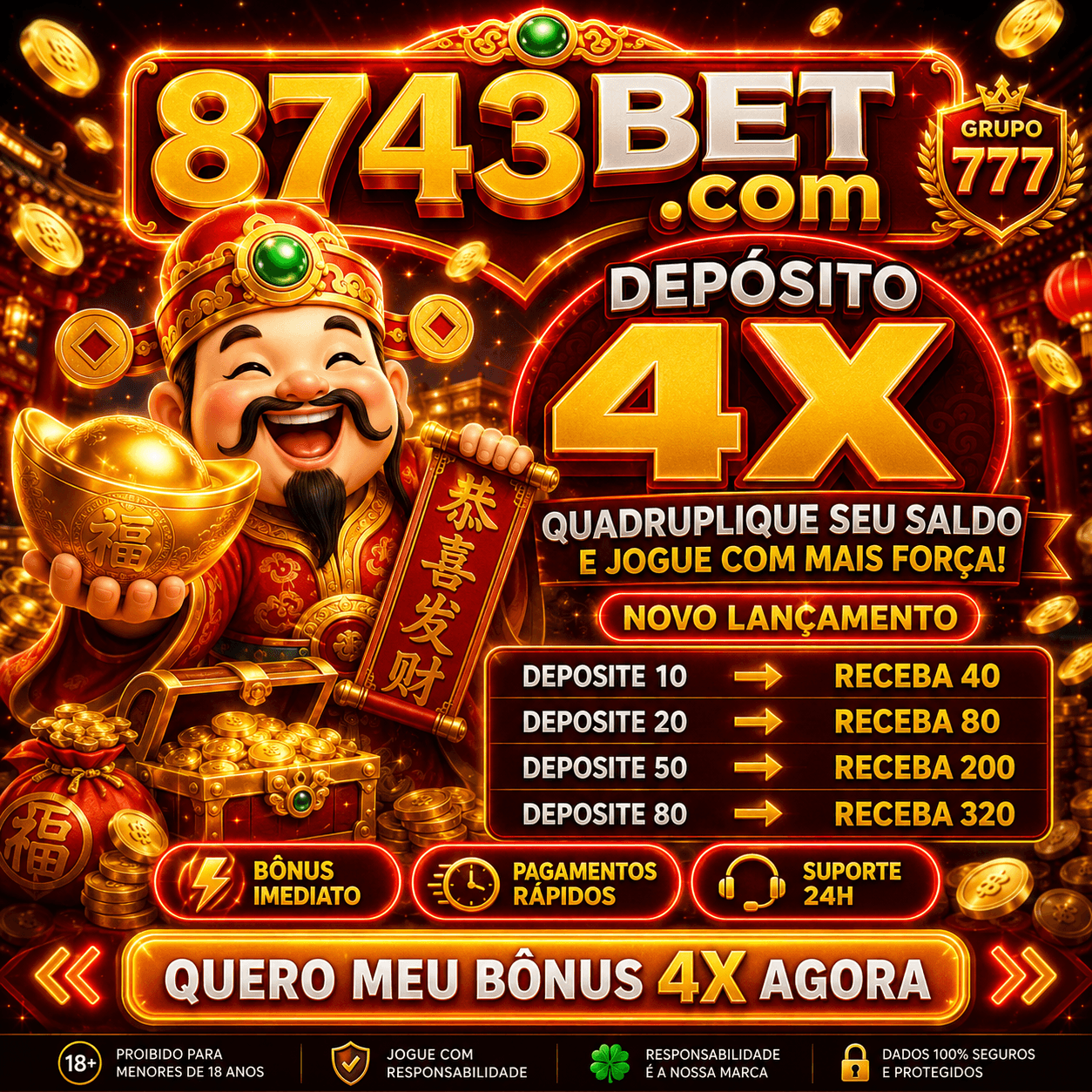 Logo 8743BET.COM - DEPOSITO 4X