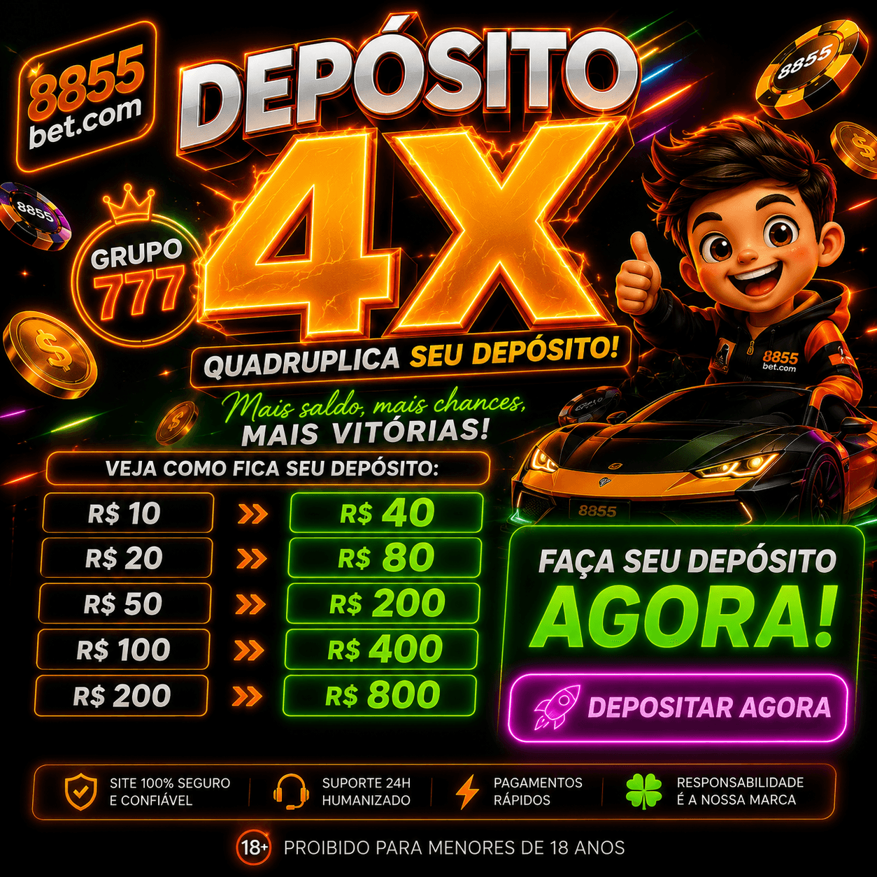 Logo 8855BET1.COM - DEPOSITO 4X