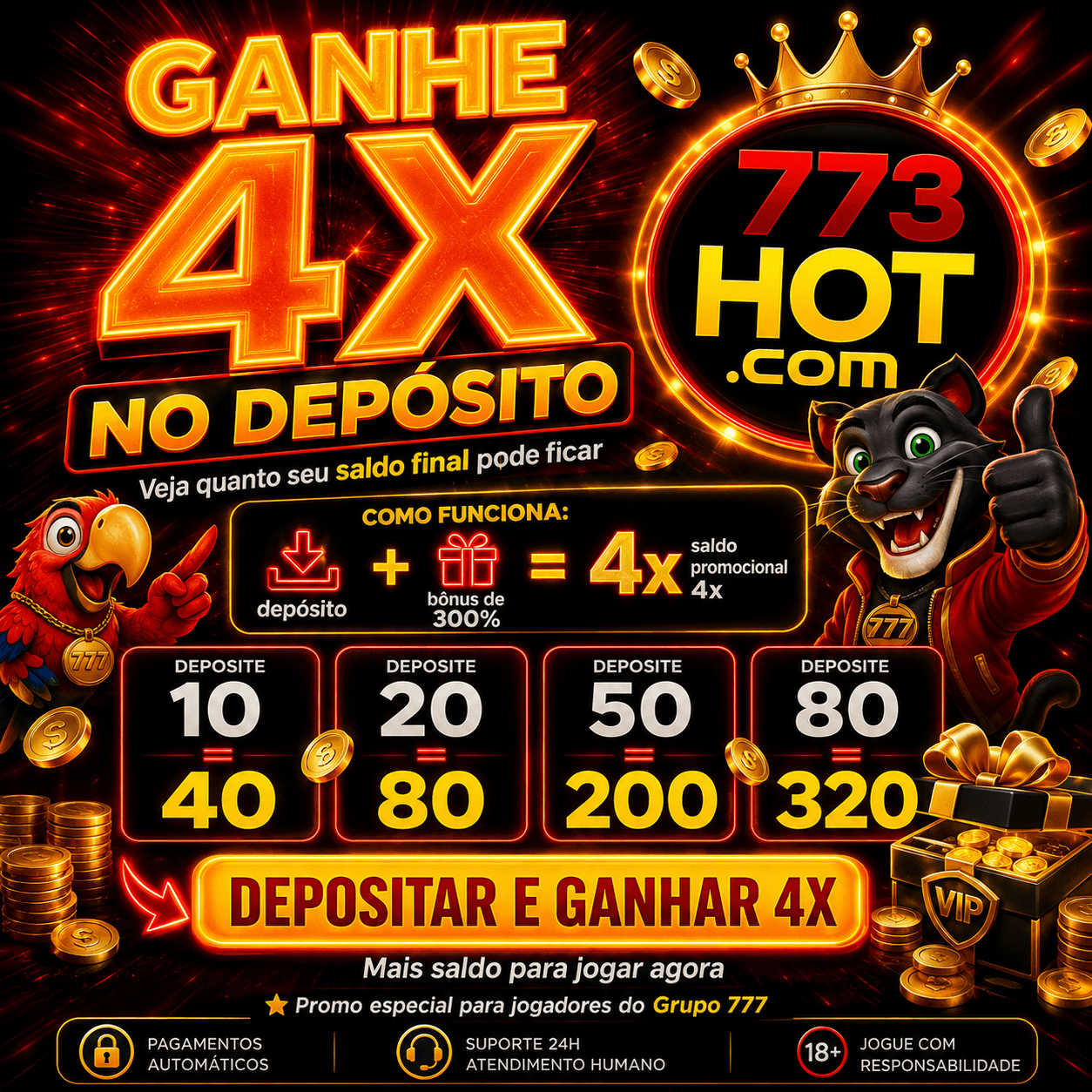 Logo 773HOT.COM - DEPOSITO 4X