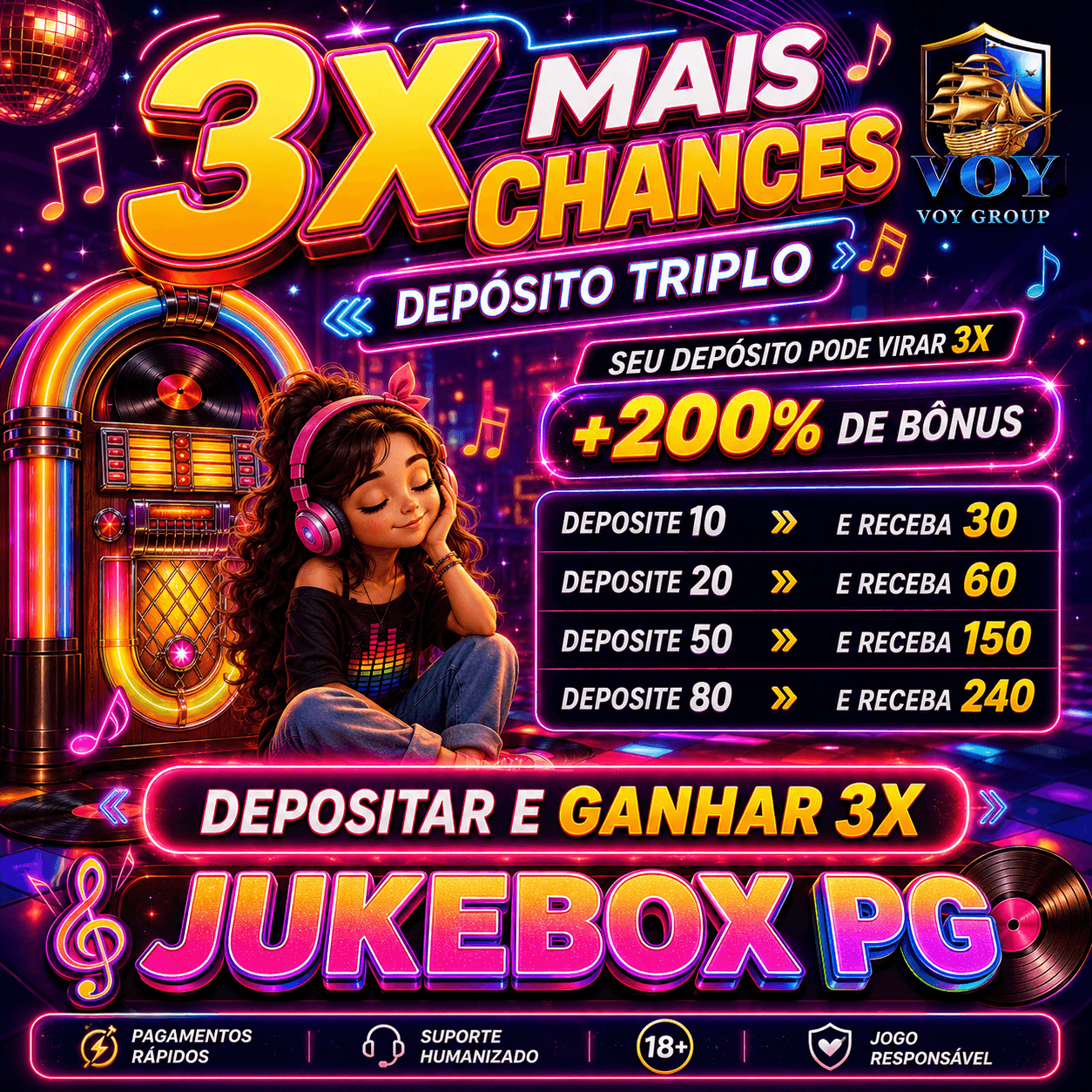 Logo VOY JUKEBOXPG.COM - DEPOSITO 3X