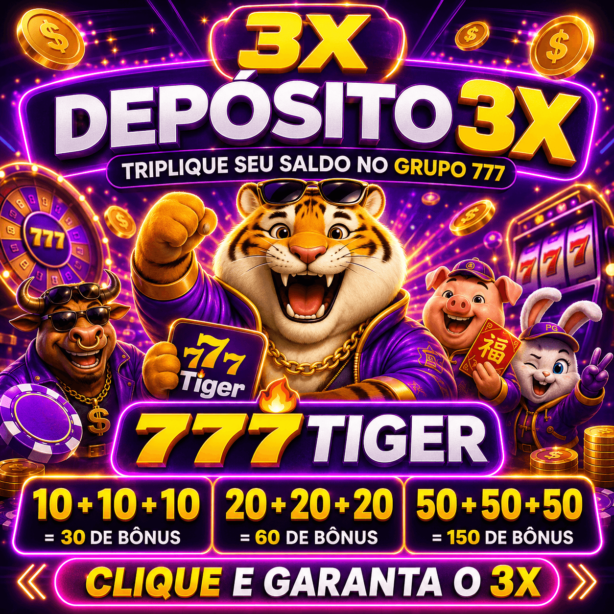 Screenshot da 777TIGER1.COM - DEPOSITO 3X