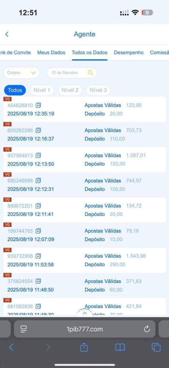 Screenshot da PIB777