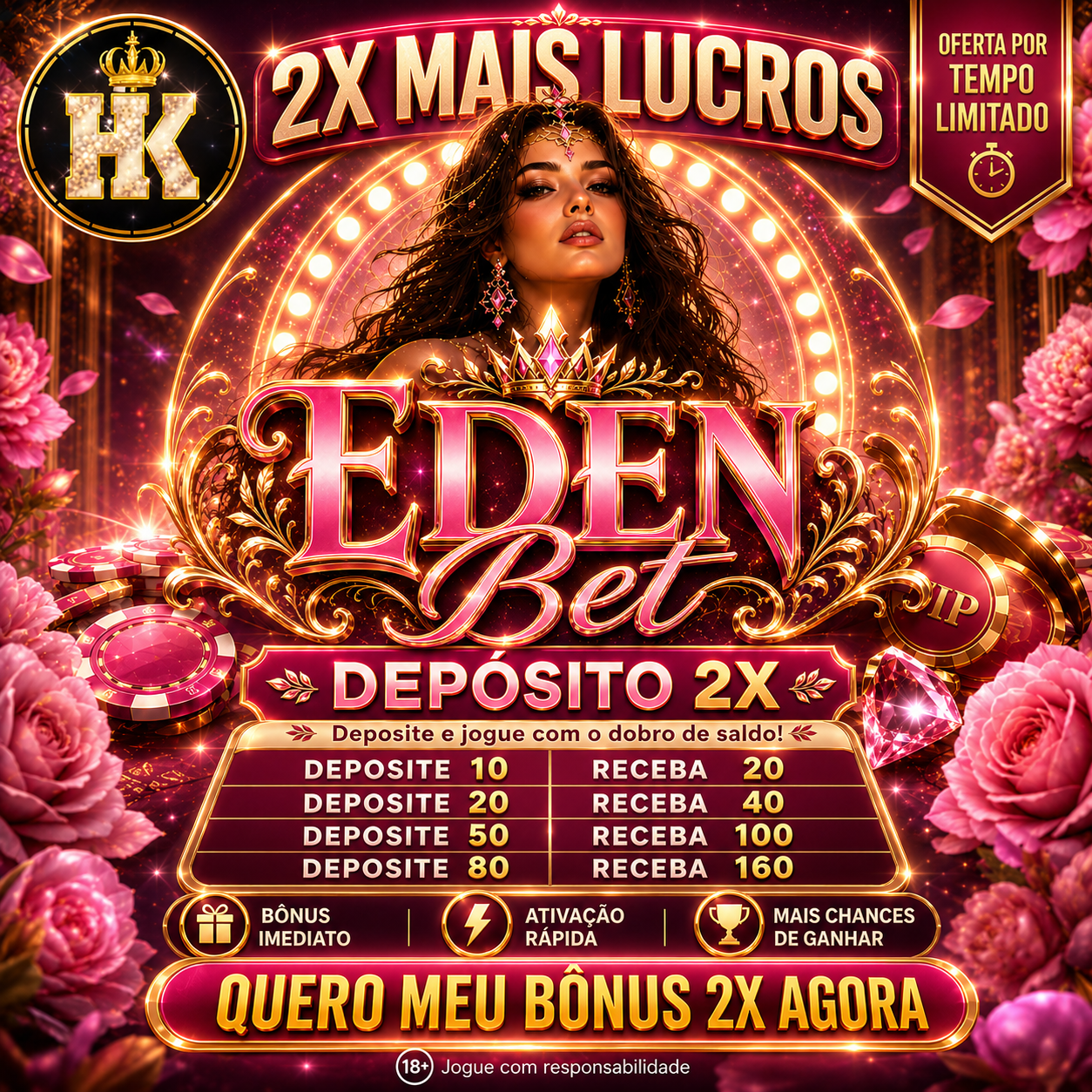 Screenshot da EDENBET.COM - DEPOSITO 2X