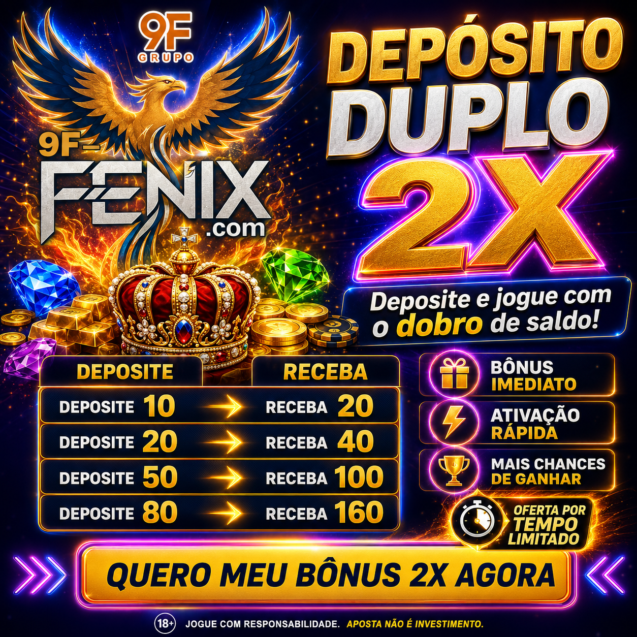 Screenshot da 9F FENIX.COM - DEPOSITO 2X